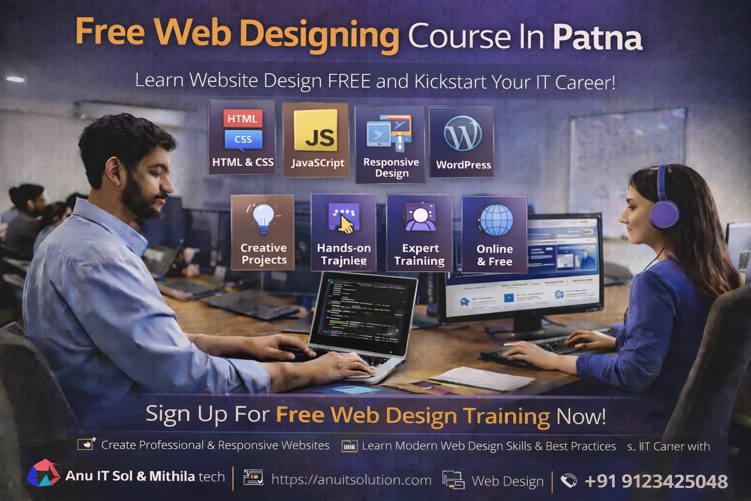 Free Web Designing Course in Patna — Hands-on Training & Certificate